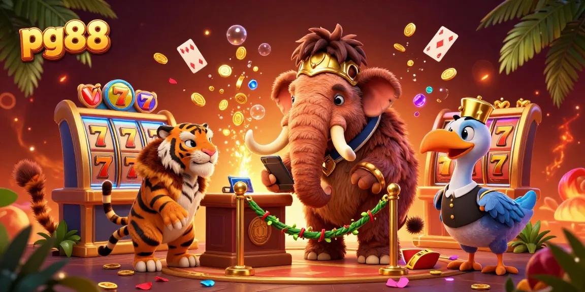 Experience pg88's vibrant casino atmosphere with engaging characters and thrilling gaming elements.