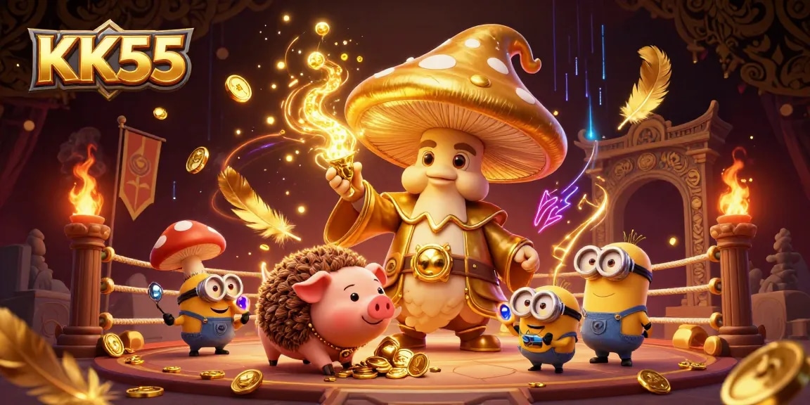 KK55 wizard transforms everything to gold amid vibrant casino action and excitement.