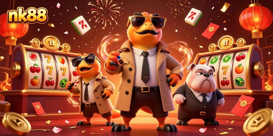 Engage in exciting casino adventures with nk88 framed by colorful slot game elements and lively animations.