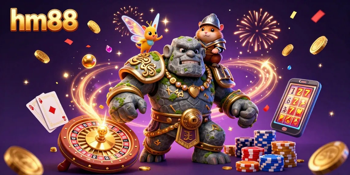 Spin and win with hm88's engaging casino art featuring magical guardians and treasures.