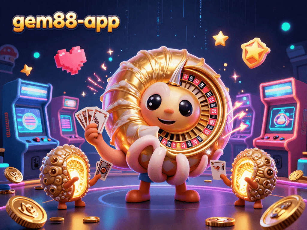Experience gem88-app with vibrant 3D visuals showcasing casino excitement and interactive gaming elements.