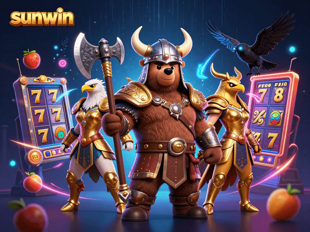 Experience excitement in the sunwin slots scene with Viking bear and golden eagle.