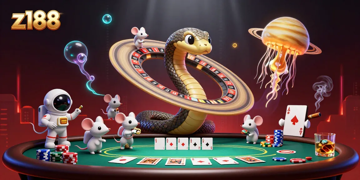 Win big at z188 with engaging gambling activities featuring animated casino elements and cosmic themes.