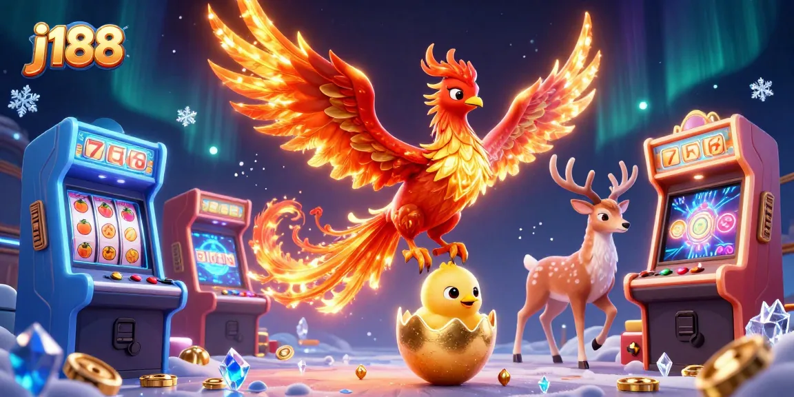 Experience the thrill of gaming with j188 featuring a dynamic phoenix scene in a vibrant casino setting.
