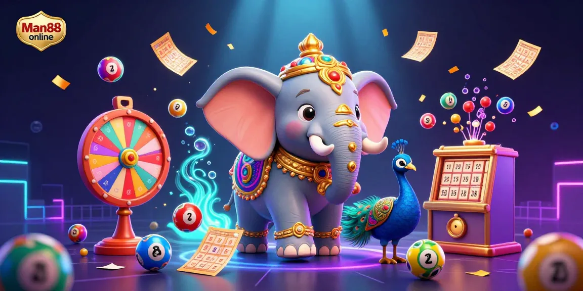 Experience the excitement of Man88 online with vibrant lottery elements and a festive Diwali theme.
