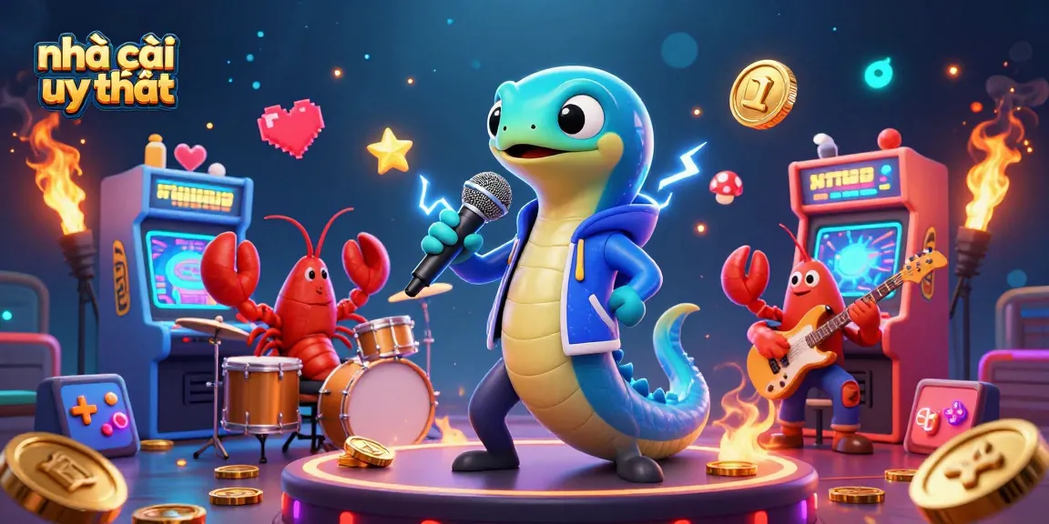 Engage in gaming excitement at nhà cái uy tín featuring a vibrant underwater casino with electric characters.