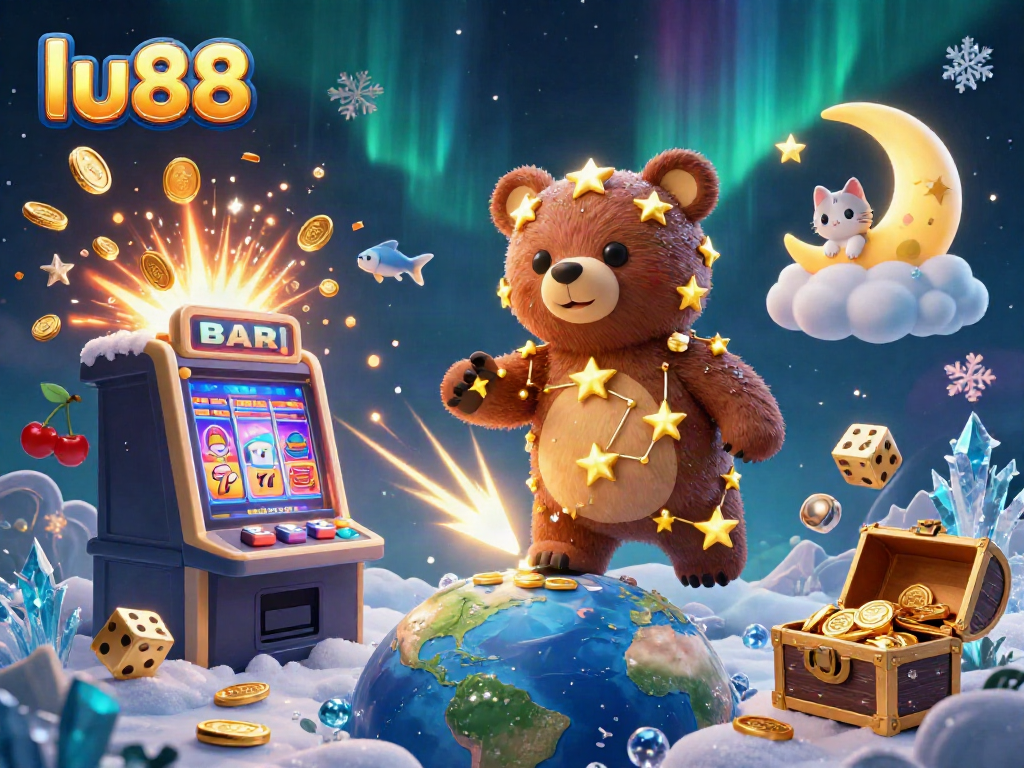 Experience exciting wins at lu88 with a vibrant 3D casino illustration showcasing rich game elements.