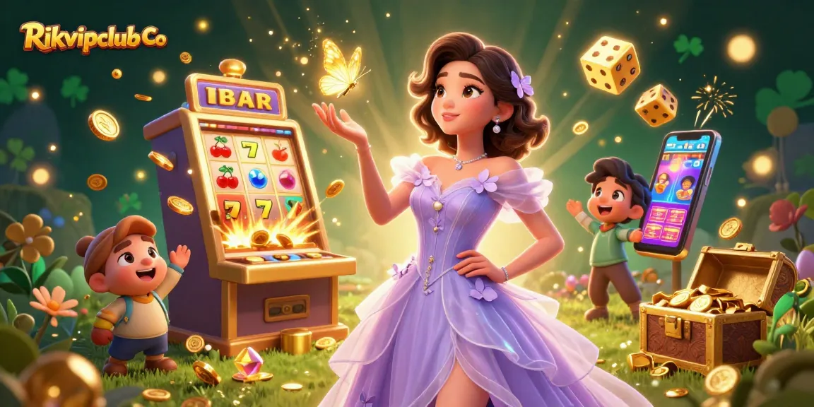 Spin and win big at Rikvipclub Co with vibrant casino-themed illustrations.