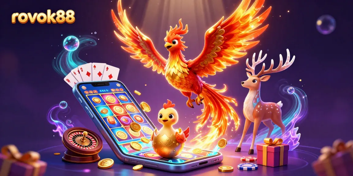 Experience the thrill with rokok88 as the vibrant phoenix soars amidst dynamic casino elements.