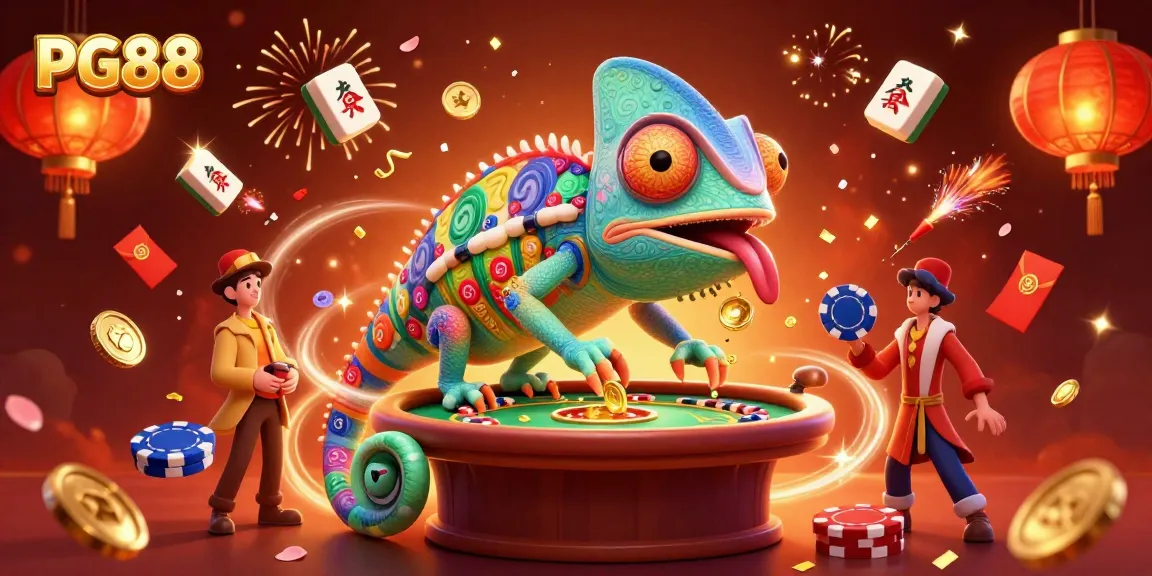 Experience the thrill of PG88 with golden coins and vibrant casino elements in a lively celebration scene.