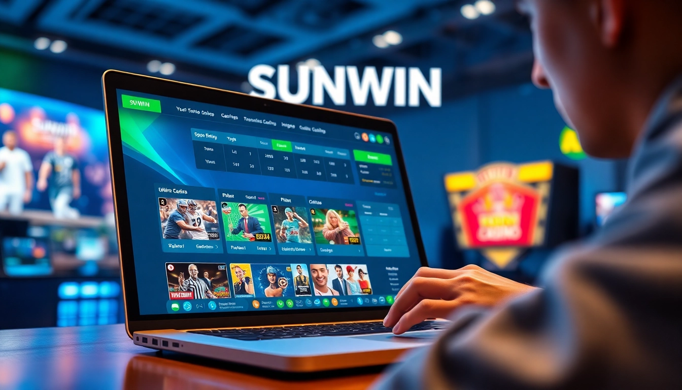 SUNWIN online betting platform showcasing vibrant gaming options and dynamic interface.