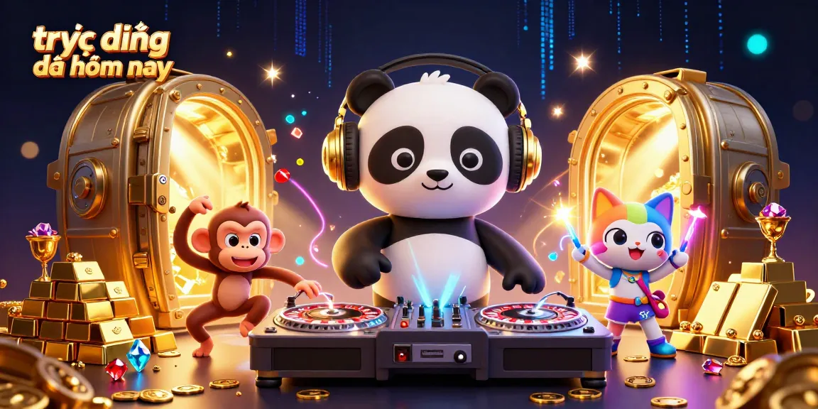Experience thrilling trực tiếp bóng đá hôm nay with vibrant characters and dynamic casino elements in a lively scene.